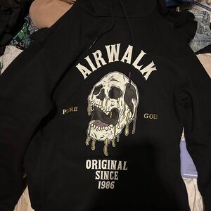 Airwalk Black Hoodie with Skull Design